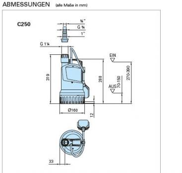 Pumpen-Shop-24 - Chromatic C260 WA- 9110390 Homa Tauchpumpe mit Schwimmer  4014680042027