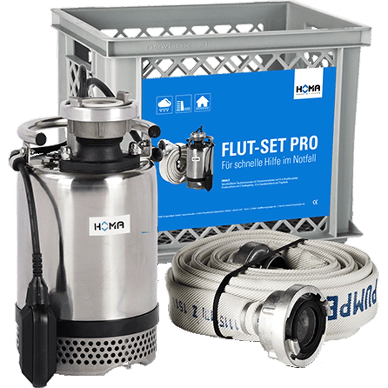 Pumpen-Shop-24 - Flut-Set Pro mit Tauchpumpe HBP501 WA Homa 9115001
